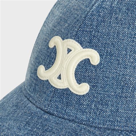 celine denim cap|celine triomphe baseball cap.